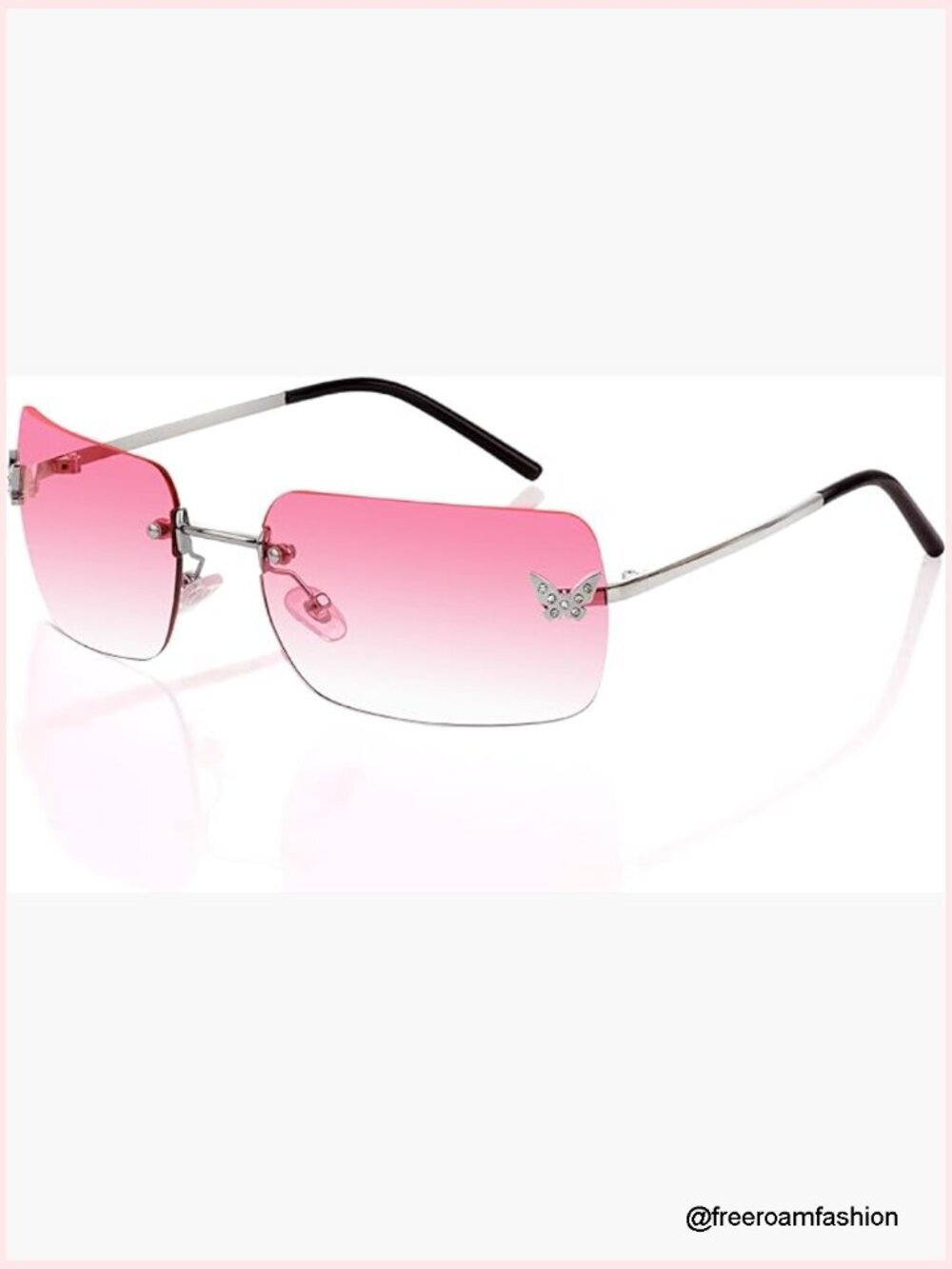 Y2K Rimless Rectangle Sunglasses UV400 Protective Lightweight Retro Fashion